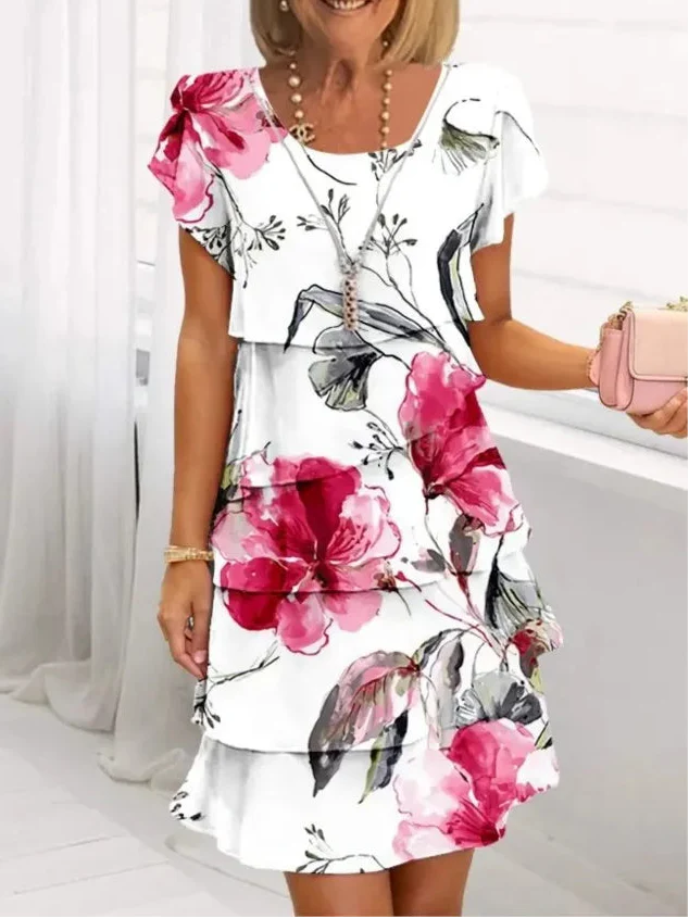 White powder flowers / 3XL